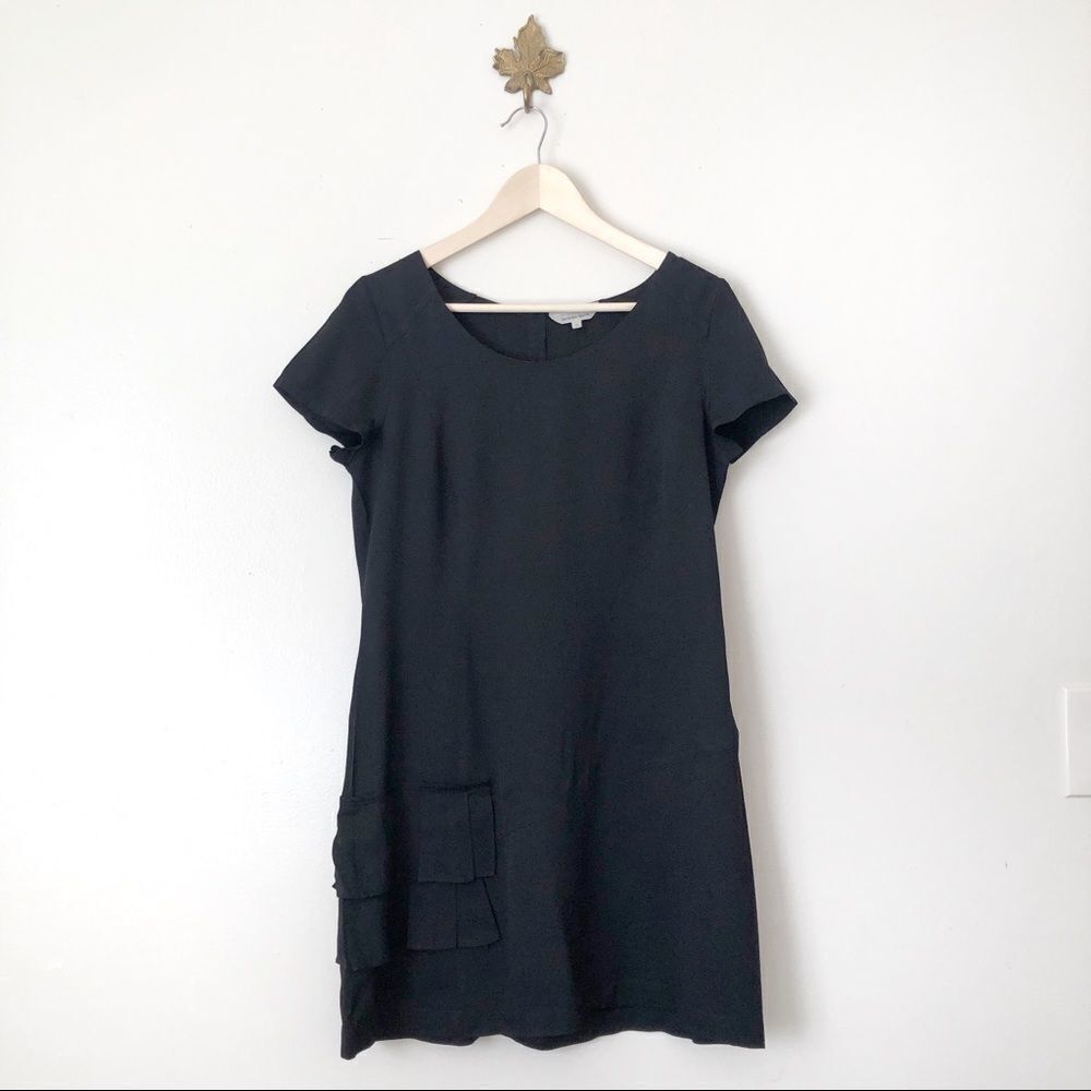 Veronika Maine Black Short Sleeve Midi Dress